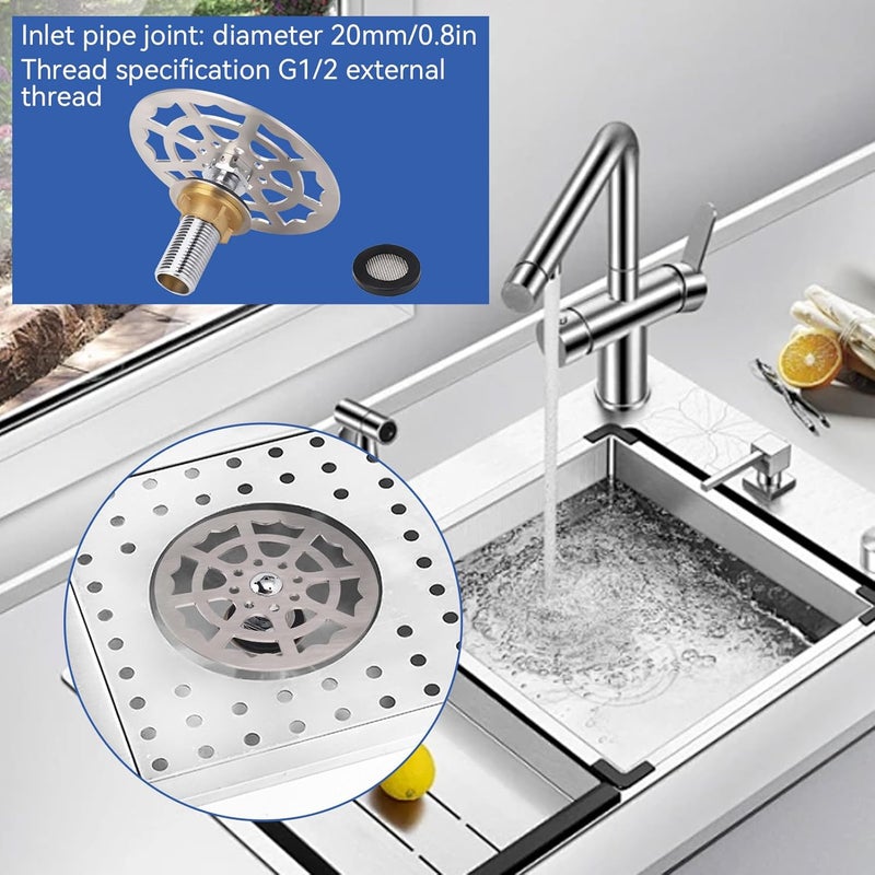 Frdhee Bar Glass Rinser Faucet Head, Automatic Cup Washer Cleaner 360 Rotating Sink Glass Rinser for Bar Hotel Cafe Restaurant Kitchen Sink Accessories - Image 5